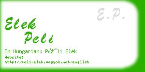 elek peli business card